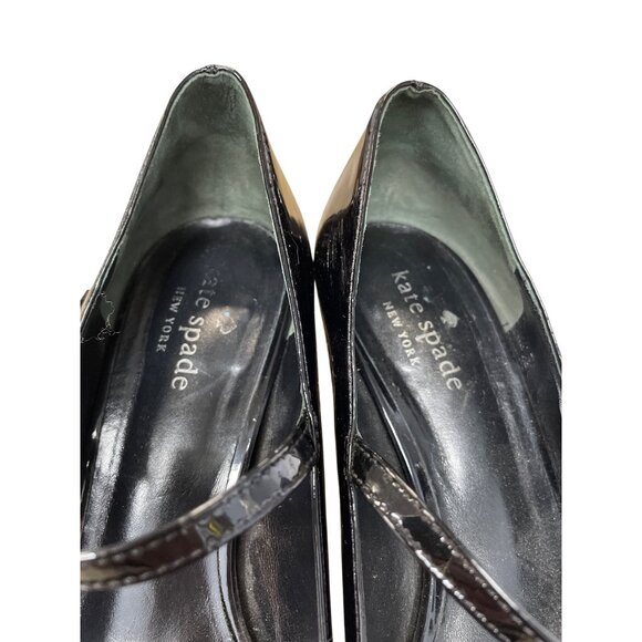 Kate Spade NY  Wms Black Patent Leather Mary Jane Heels Glitter Heel SKU 9708 main image 0